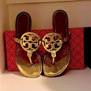 Tory Burch Gold Miller Sandals